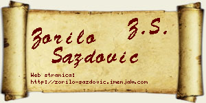 Zorilo Sazdović vizit kartica